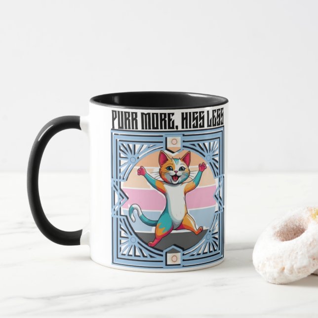 Purmore Hiss Weniger - Funny Cat Tasse für Pet Lov (Mit Donut)