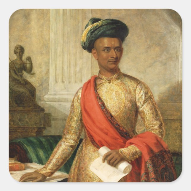 Purniya, Ministerpräsident von Mysore, c.1801 (Öl  Quadratischer Aufkleber (Vorderseite)