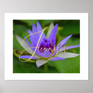 Purp Water Lily Personalisiert Foil Name Prints Foliendrucke