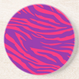 Purpl rose chaud Zebra Imprimer Dessous de verre d