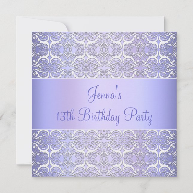 Purple 13e anniversaire Invitation de fête Purple  (Devant)