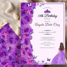 Purple 18th Birthday Roses and Dress Debut