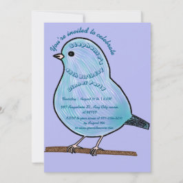 Purple 45th Birthday Cute Bird Dinner Party Einladung
