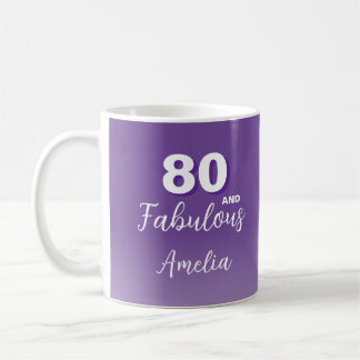 Purple 80 and Fabulous 80th Birthday Photo Coffee Kaffeetasse