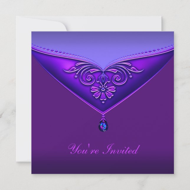 Purple All Occasion Party Invitation Modèle (Devant)
