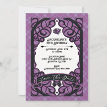 Purple and Black Gated Rose Princess Birthday