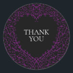 Purple and Black Heart Gothic Wedding Stickers<br><div class="desc">Our beautiful purple and black heart gothic wedding stickers are dark,  yet lovely with our artistic scroll design. They are designed in a collection of several items so your whole wedding can be coordinated with the same style!</div>