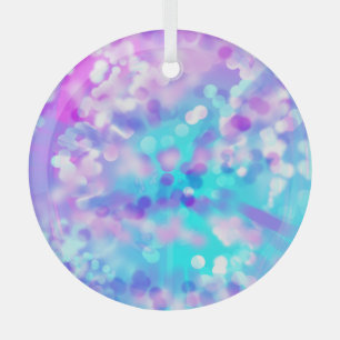 Purple And Blue Bokeh 7518 Ornament Aus Glas