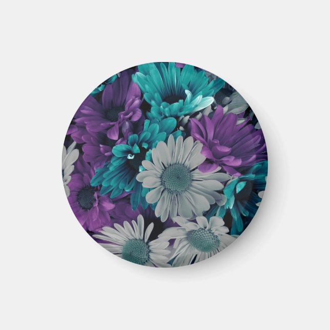 Purple and Blue Flower Smash Magnet (Vorne)