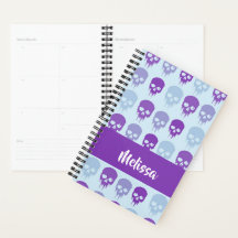 Purple and blue melting skulls pattern