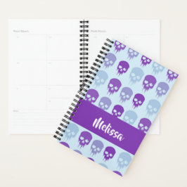 Purple and blue melting skulls pattern planer