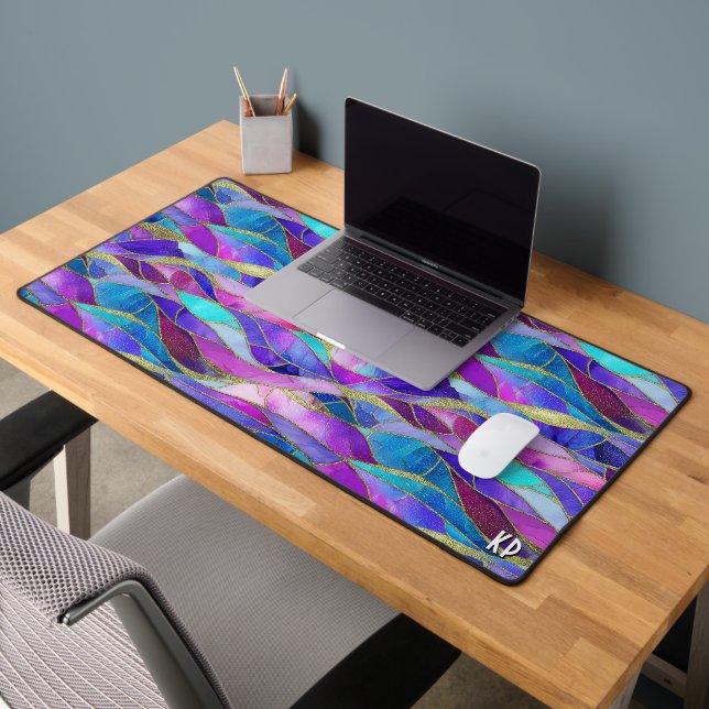 Purple and Blue Stained Glass Mosaic pattern (Bureau 2)