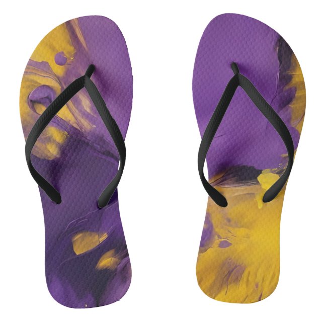 Purple and Gold Abstract  Flip Flops (Fußbett)