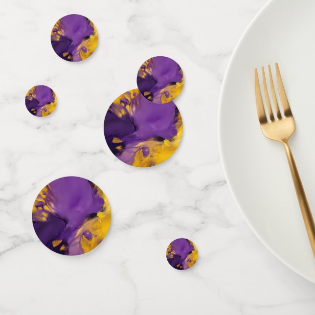 Purple and Gold Abstract Konfetti (Gruppe)