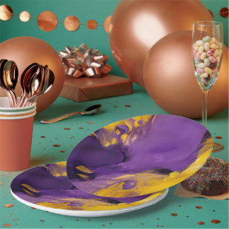 Purple and Gold Abstract Pappteller