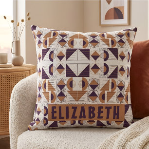 Purple and gold Aesthetic abstract Pattern Kissen