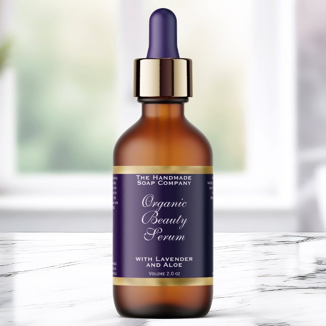Purple and Gold Cosmetics Dropper Bottle Label (Von Creator hochgeladen)