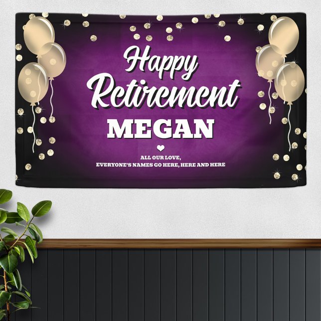Purple and Gold Happy Retirement  Banner (Von Creator hochgeladen)