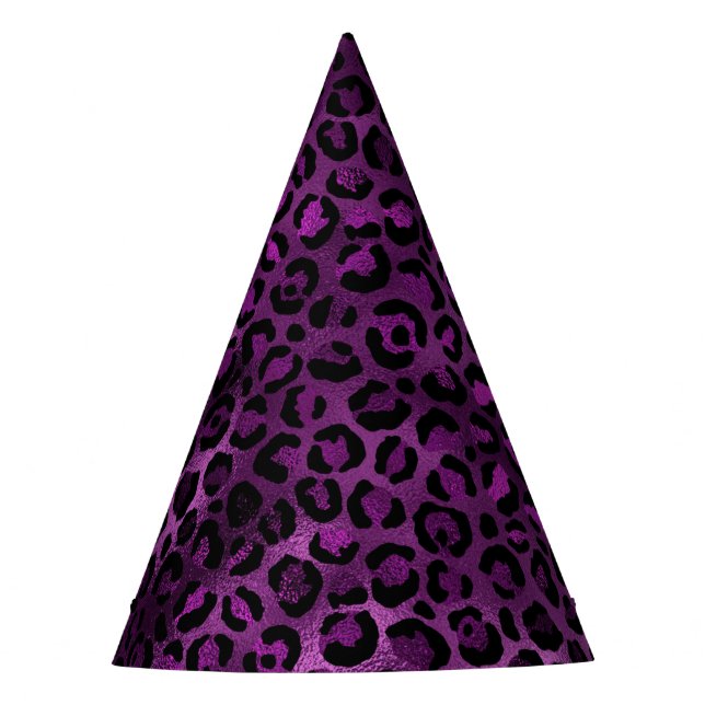 Purple and Gold Leopard Series Design 3 Partyhütchen (Vorderseite)