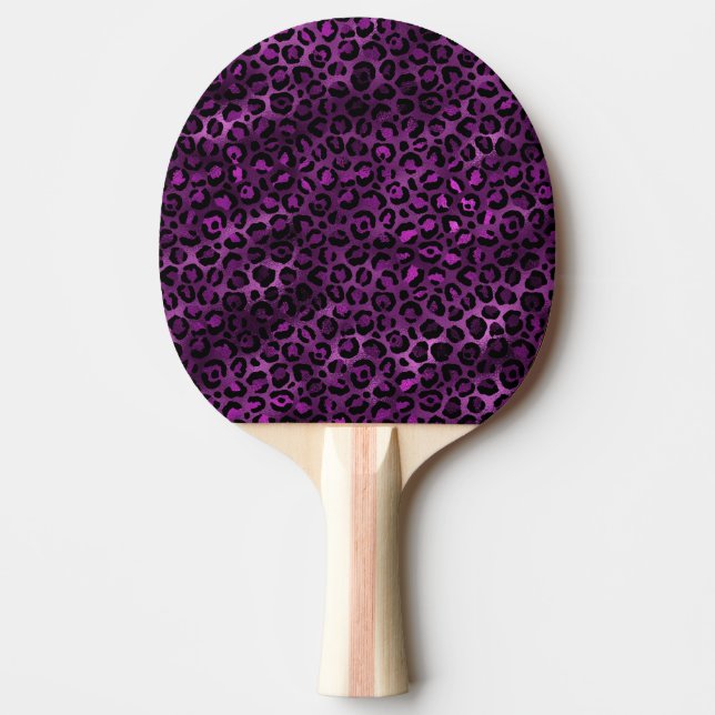 Purple and Gold Leopard Series Design 3 Tischtennis Schläger (Vorderseite)