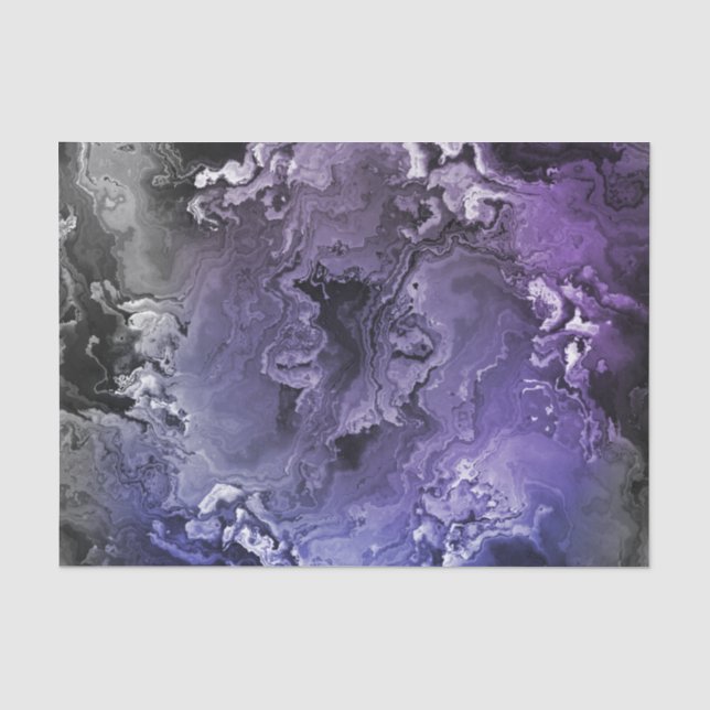 Purple and Gray Marble Agate Seidenpapier (Vorderseite)