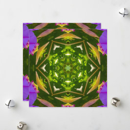 PURPLE AND GREEN ABSTRACT DRAWING. SAMER BRASIL. 4 FEIERTAGSKARTE