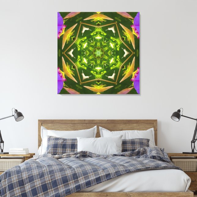 PURPLE AND GREEN ABSTRACT DRAWING. SAMER BRASIL. 4 LEINWANDDRUCK (Insitu (Schlafzimmer))