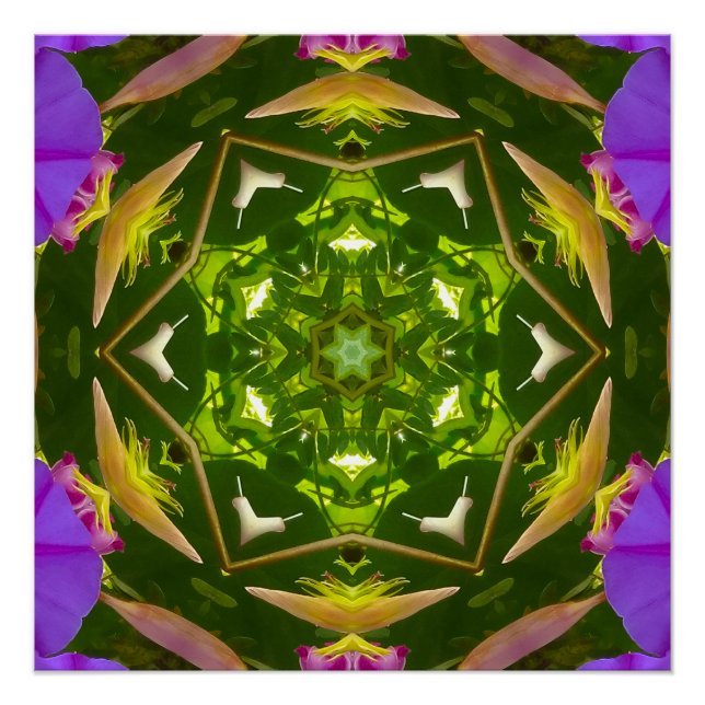 PURPLE AND GREEN ABSTRACT DRAWING. SAMER BRASIL. 4 POSTER (Vorderseite)