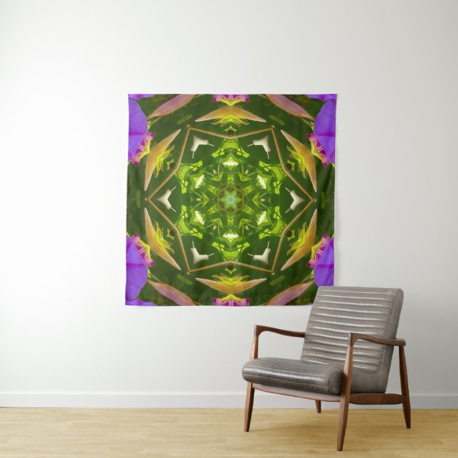 PURPLE AND GREEN ABSTRACT DRAWING. SAMER BRASIL. 4 WANDTEPPICH (Beispiel)