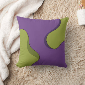 Purple and Green Groovy Wavy Abstract Pattern. Kissen
