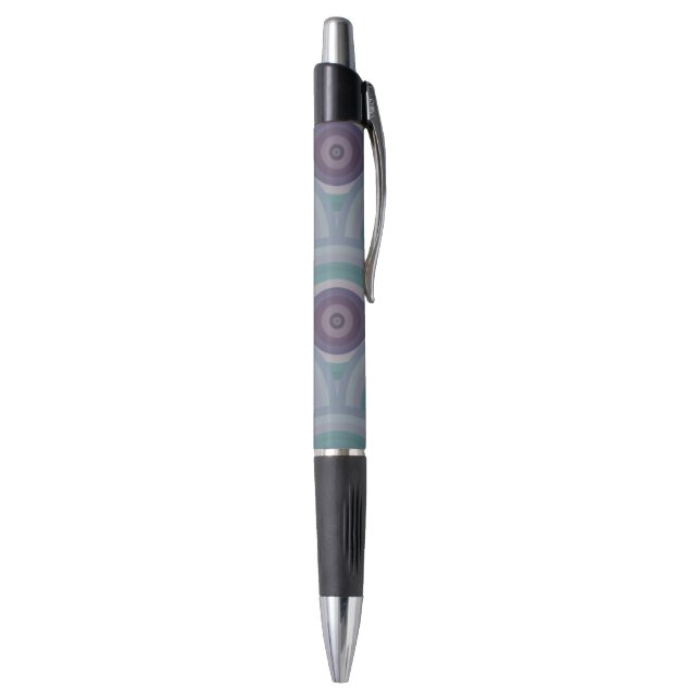 Purple and Green Retro Circles Pattern Kugelschreiber (Unterseite (Vertikal))