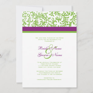 Purple and Green Wedding Einladung