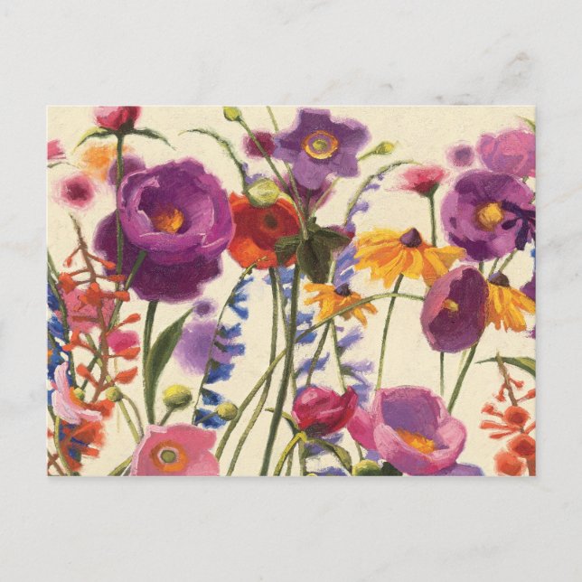 Purple and Orange Poppy Melody Postkarte (Vorderseite)