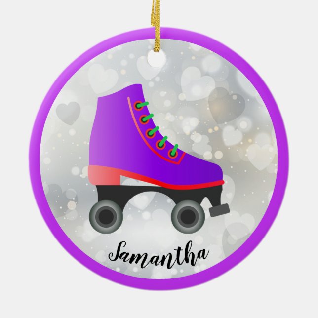 Purple and Red Roller Skate Design Ornament (Hinten)