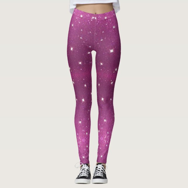 Purple and Silver Star Leggings (Vorderseite)