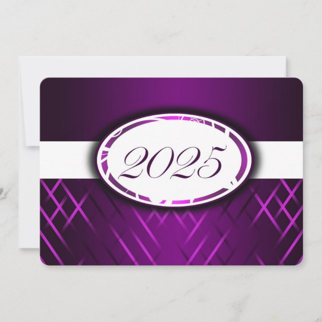 Purple and White Class of 2025 Invitations (Devant)