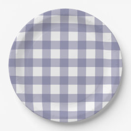 Purple and White Dainty Buffalo check Pappteller