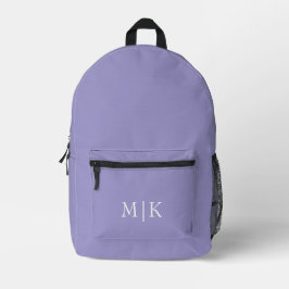 Purple and White | Modern Monogram Bedruckter Rucksack