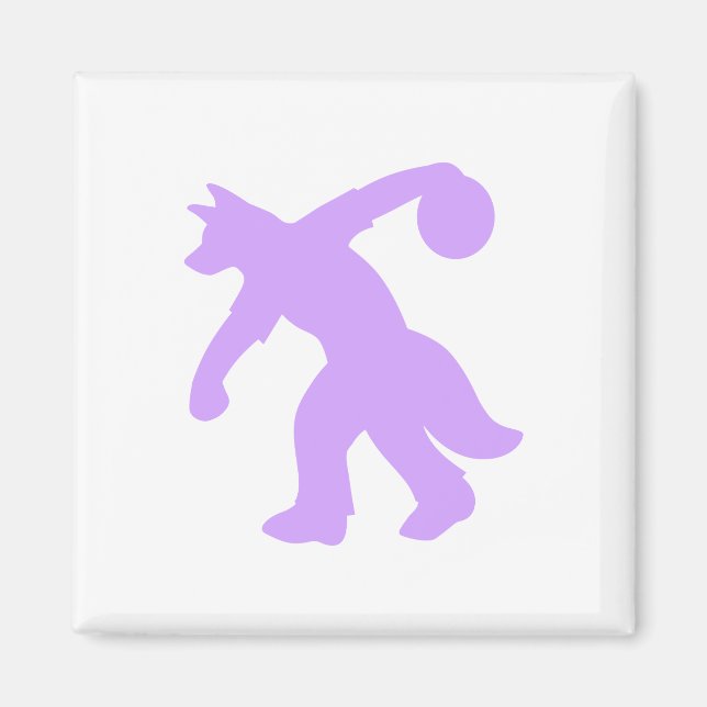 Purple Anthropomorphic Canine Bowling Magnet 0002 (Devant)