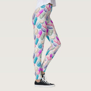 Purple Aqua Pills Aquarelle Leggings