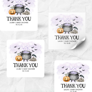 Purple Baby braut Halloween-Baby-Party Quadratischer Aufkleber