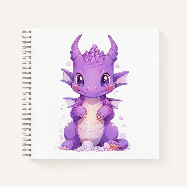 Purple Baby Dragon Notizbuch (Vorderseite)