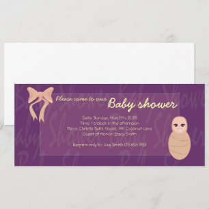 Purple Baby shower Baby dans une invitation groupé