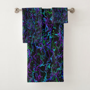 Purple, Black and Blue Abstract