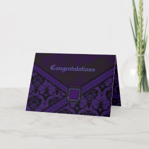 Purple & Black Goth Lace Wedding Karte