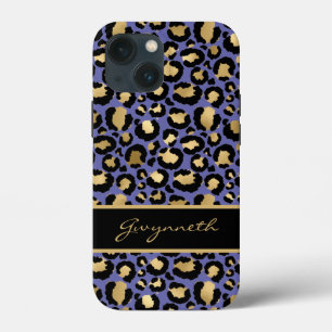 Purple Black Monogram Leopard Print Case-Mate iPhone Hülle