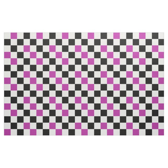 Purple Black White Checkered Pattern Design  Stoff (Fat Quarter (45,7 x 55,9 cm))