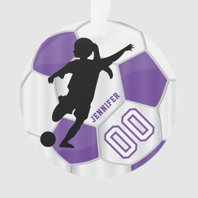 Purple & Blanc Personnalisez la joueuse de footbal (devant)