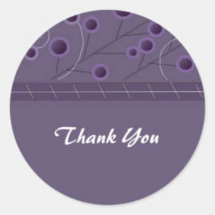 Purple Bliss Floral Danke Runder Aufkleber