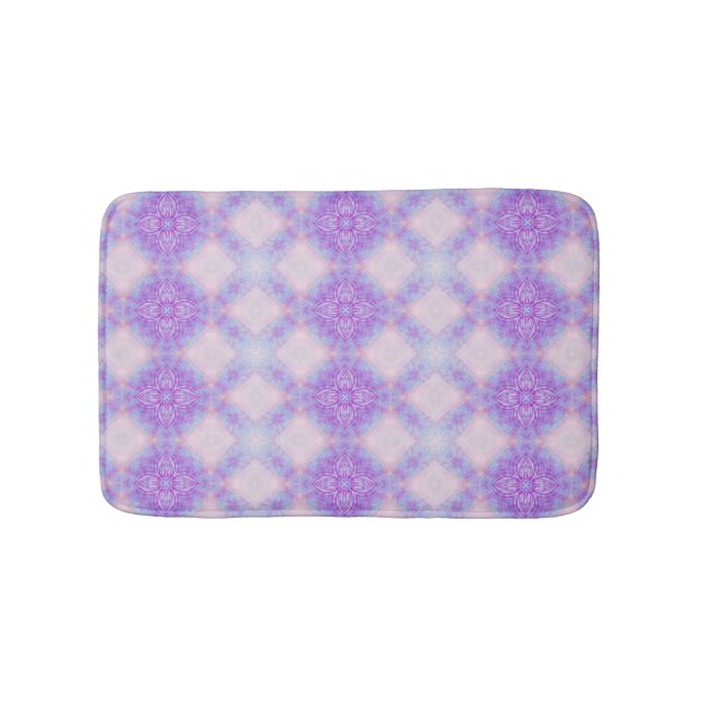 Purple Blue Blush Abstract Bohemian Kaleidoscope Badematte (Vorderseite)